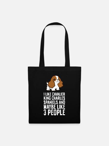 I Like Cavalier King Charles Spaniels And Maybe 3 - Stoffbeutel - Schwarz