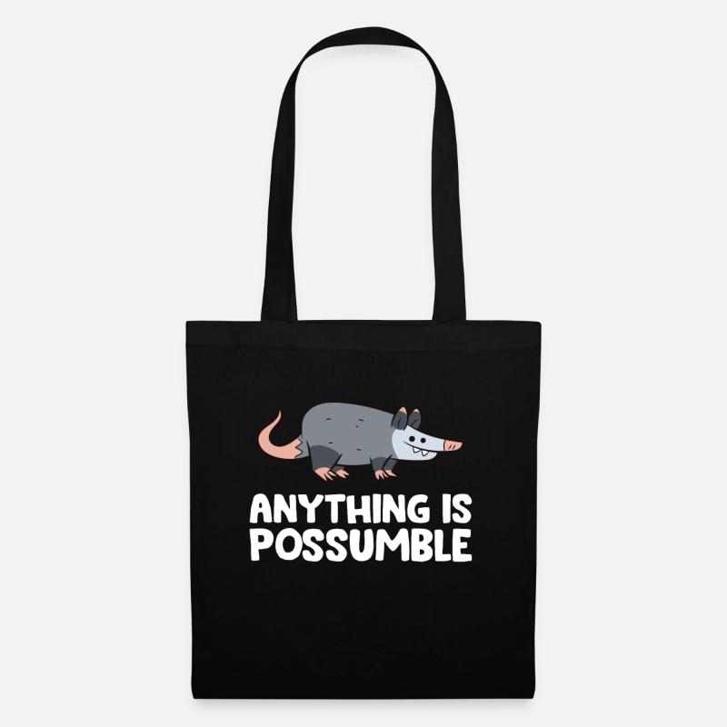Opossum Alles ist möglich Niedliches Opossum - Stoffbeutel - Schwarz