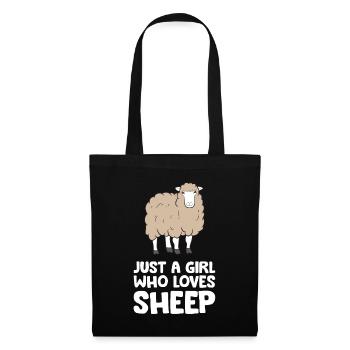 Juste une fille qui aime les moutons Sheep Farm Animal - Sac en tissu - noir - Devant