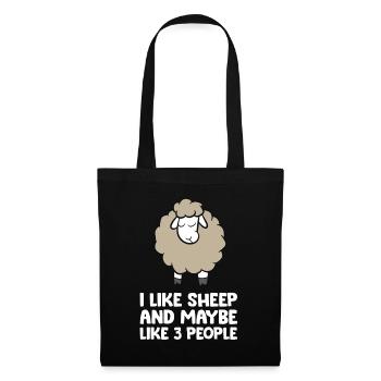 J’aime les moutons et peut-être comme 3 personnes - Sac en tissu - noir - Devant