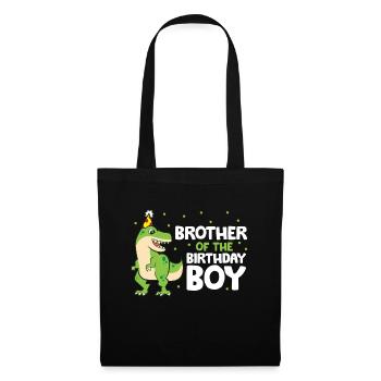 Frère de l’enfant d’anniversaire Dinosaur - Sac en tissu - noir - Devant