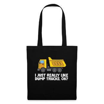 Véhicule de construction J’aime beaucoup les camions à benne basculante - Sac en tissu - noir - Devant