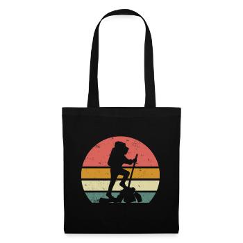 Hiking Hiker Backpack Vintage Sunset - Tote Bag - black - Front