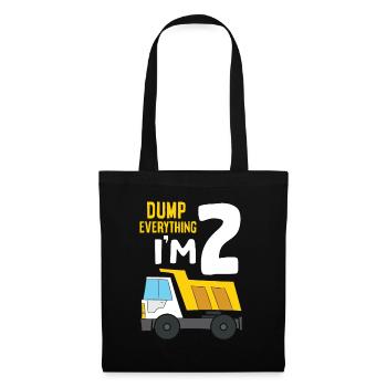 Dump Everything I’m 2 Anniversaire Construction 2ème - Sac en tissu - noir - Devant