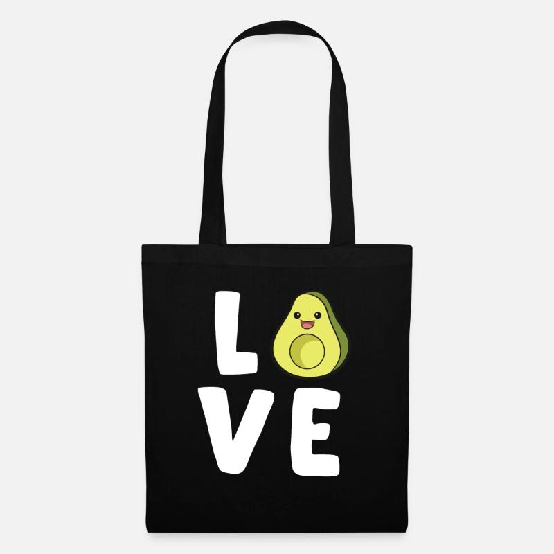 Avocado-Liebhaber Niedliche Avocado - Stoffbeutel - Schwarz