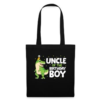 Oncle de l’enfant d’anniversaire Dinosaur - Sac en tissu - noir - Devant
