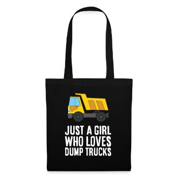 Just a Girl Who Loves Dump Trucks Construction - Stoffbeutel - Schwarz - Vorne