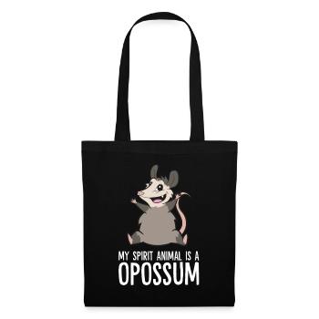 Mein Geist Tier ist ein Oppossum Niedliche Opossum - Stoffbeutel - Schwarz - Vorne