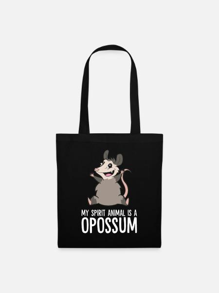 Mein Geist Tier ist ein Oppossum Niedliche Opossum - Stoffbeutel - Schwarz