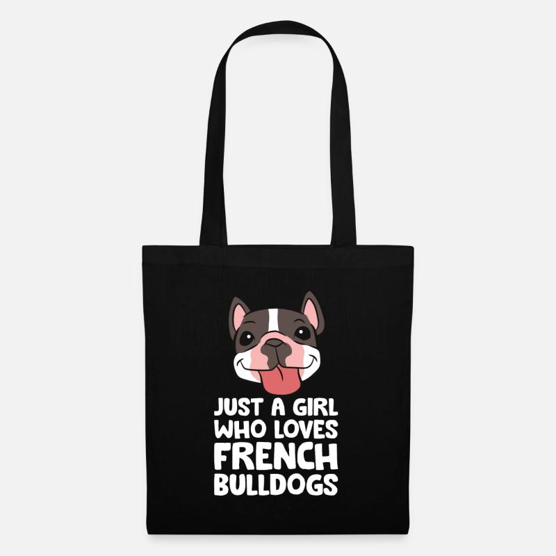 Nur ein Mädchen, das französische Bulldoggen liebt - Stoffbeutel - Schwarz