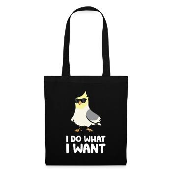 Cockatiel Parrot Bird Je fais ce que je fais - Sac en tissu - noir - Devant