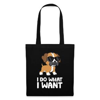 Boxer Hund Haustier Boxer Hund Ich mache was ich - Stoffbeutel - Schwarz - Vorne