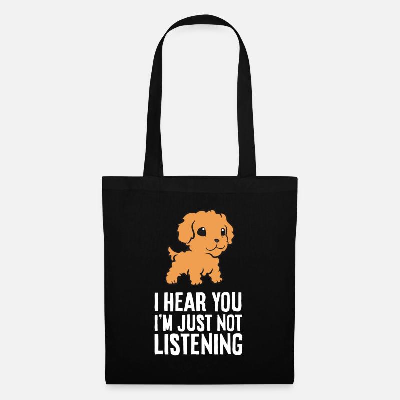 Cavapoo Ich höre dich, ich höre nur nicht zu - Stoffbeutel - Schwarz