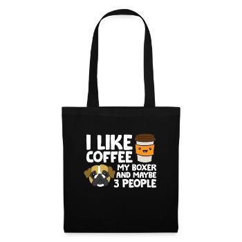 J’aime le café, mon boxer et peut-être 3 - Sac en tissu - noir - Devant