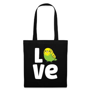 Budgie Bird Love Cute Budgerigar Parakeet Bird - Tote Bag - black - Front