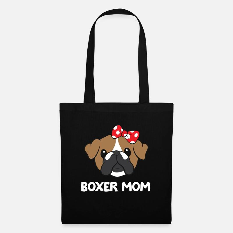 Boxer Mama Lustig Boxer Hundehalter Mama - Stoffbeutel - Schwarz