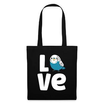 Perruche Oiseau Amour Perruche Mignonne - Sac en tissu - noir - Devant