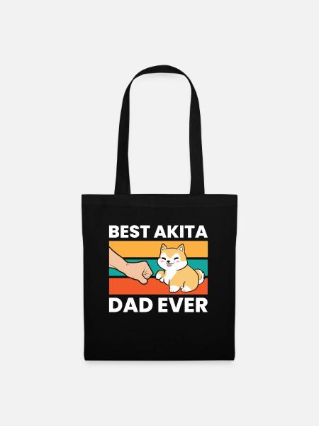 Bester Akita Papa aller Zeiten Haustier Akita Hund - Stoffbeutel - Schwarz