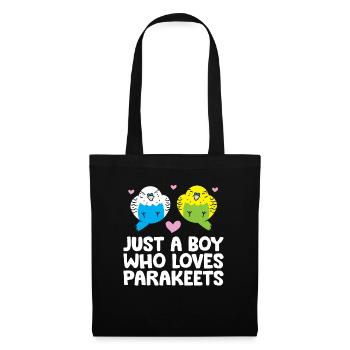 Juste un garçon qui aime les perruches Perruches - Sac en tissu - noir - Devant