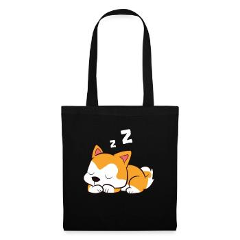 Akita Sleeping Lazy Akita Pajama Sleeping Akita - Tote Bag - black - Front