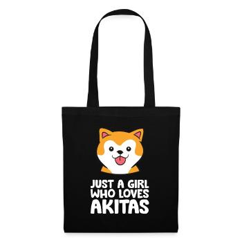 Just a Girl Who Loves Akita Dogs - Tote Bag - black - Front
