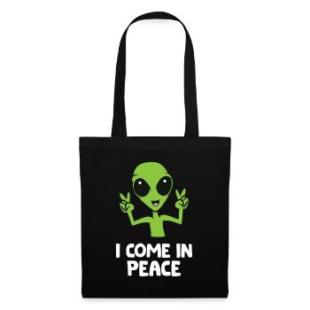 Alien I Come In Peace Space Rave EDM Music Alien - Tote Bag - black - Front