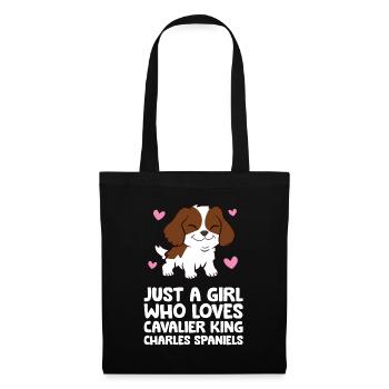 Nur ein Mädchen, das Cavalier King Charles - Stoffbeutel - Schwarz - Vorne