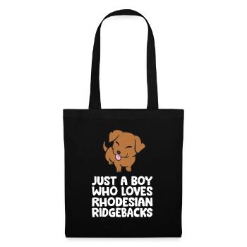 Just a Boy Who Loves Rhodesian Ridgebacks - Stoffbeutel - Schwarz - Vorne