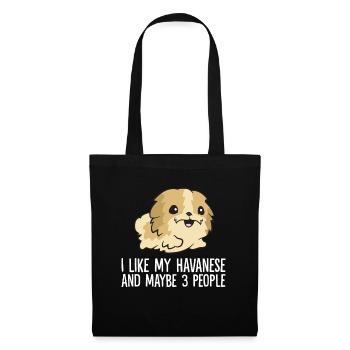 J’aime mon havanais et peut-être comme 3 personnes - Sac en tissu - noir - Devant