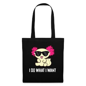 Je fais ce que je veux Drôle de salamandre mexicaine Kawaii - Sac en tissu - noir - Devant
