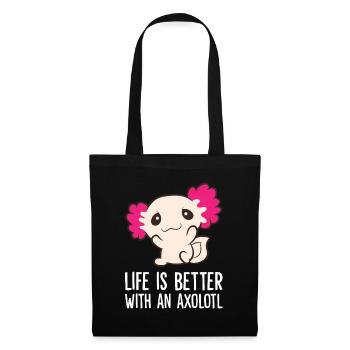 Life Is Better With An Axolotl Funny Pet Axolotl - Tote Bag - black - Front