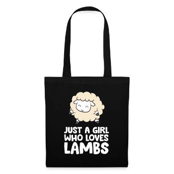 Just a Girl Who Loves Lambs - Stoffbeutel - Schwarz - Vorne