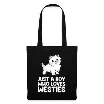 Just a Boy Who Loves Westies - Stoffbeutel - Schwarz - Vorne