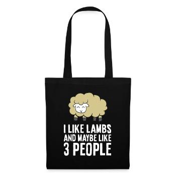 I Like Lambs And Maybe Like 3 People Cute Sheep - Stoffbeutel - Schwarz - Vorne