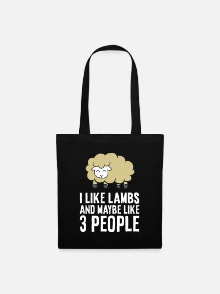 I Like Lambs And Maybe Like 3 People Cute Sheep - Tote Bag - black