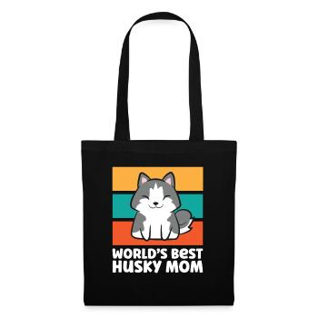 Worlds Best Husky Mom Siberian Husky Dog - Stoffbeutel - Schwarz - Vorne