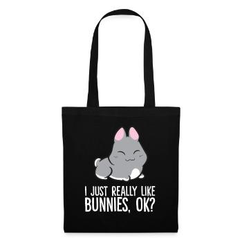 J’aime vraiment les lapins, d’accord? Lapin mignon - Sac en tissu - noir - Devant