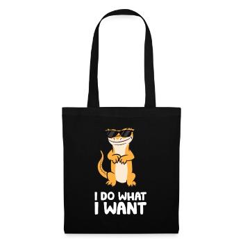 I Do What I Want Reptile Lizard Funny Crested - Tote Bag - black - Front