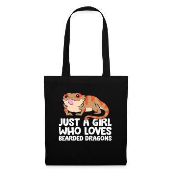 Juste une fille qui aime les dragons barbus Reptile - Sac en tissu - noir - Devant