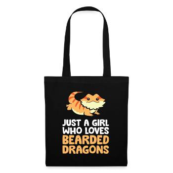 Juste une fille qui aime les dragons barbus Reptile - Sac en tissu - noir - Devant