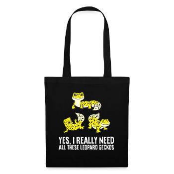 Oui, j’ai vraiment besoin de tous ces geckos léopards - Sac en tissu - noir - Devant