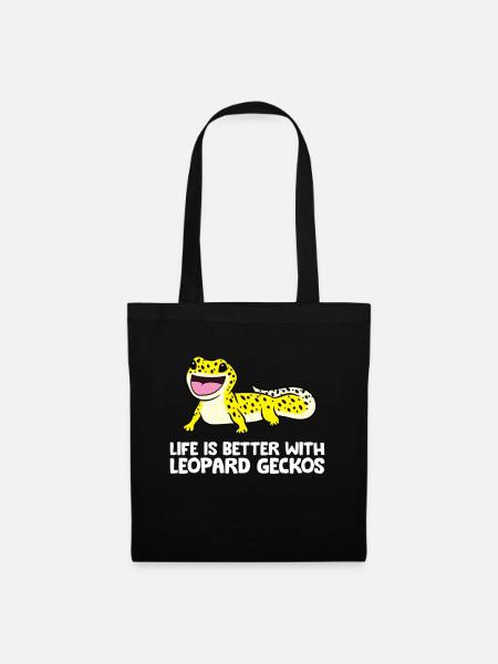 Life Is Better With Leopard Geckos Reptile Lizard - Tote Bag - black