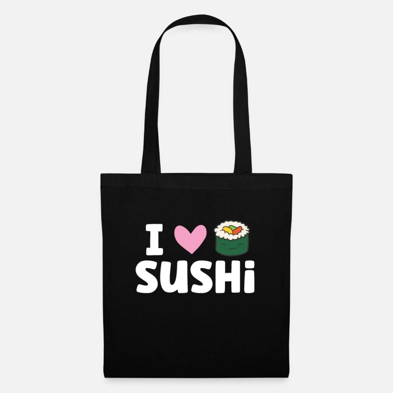 Ich liebe Sushi Japanisches Essen Liebe Sushi - Stoffbeutel - Schwarz