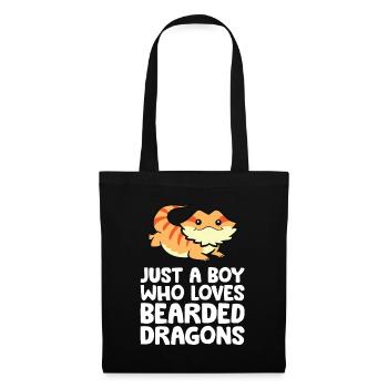 Bearded Dragon Lizard Just a Boy Who Loves - Tote Bag - black - Front