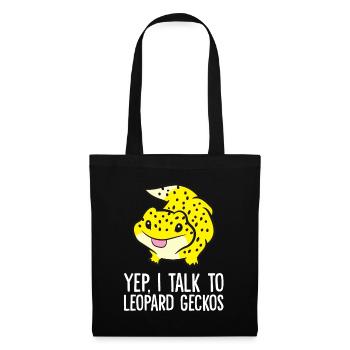Leopard Gecko Owner Reptile Yep I Talk To Leopard - Tote Bag - black - Front