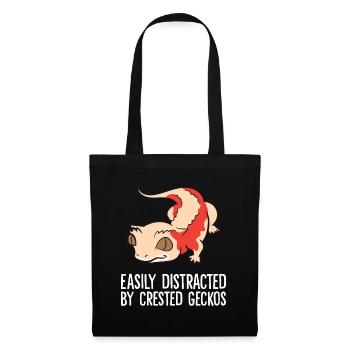 Crested Gecko Lover Easily Distracted By Crested - Tote Bag - black - Front