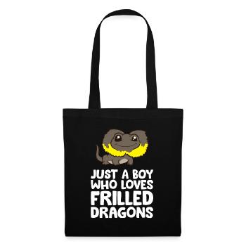 Juste un garçon qui aime les dragons à froufrous ondulés - Sac en tissu - noir - Devant
