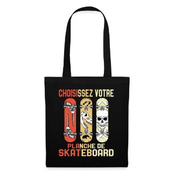 Planche à roulettes vintage - Sac en tissu - noir - Devant