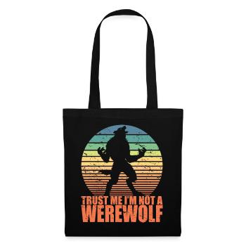 Fun Scary Werewolf Retro Halloween Trick or Treat - Sac en tissu - noir - Devant
