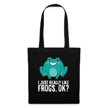Amateurs de grenouilles J’aime vraiment les grenouilles - Sac en tissu - noir - Devant